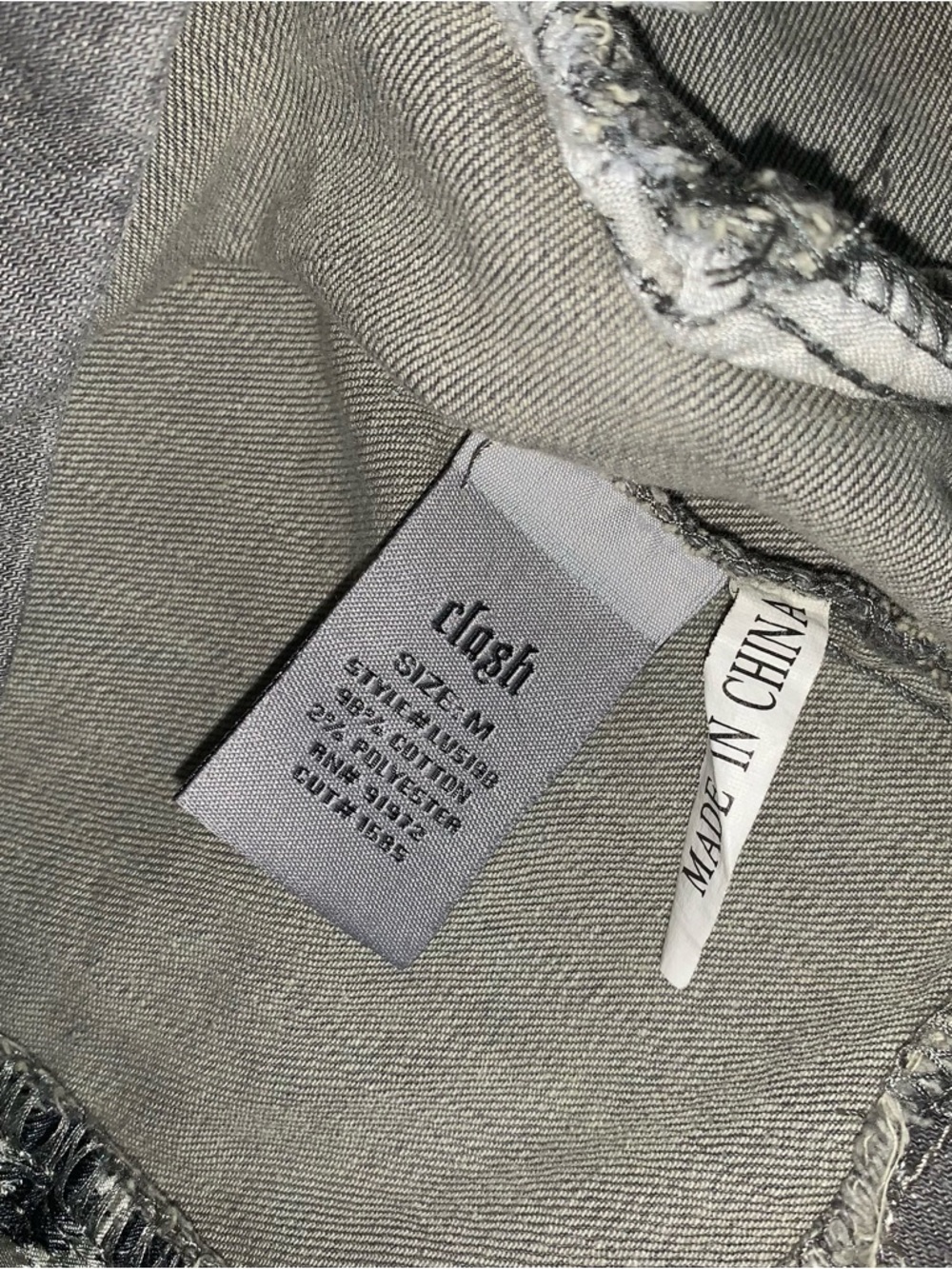 Vintage Y2K Clash Buckle Vest Gray Cotton Clash Jeans USA - Picture 3 of 5
